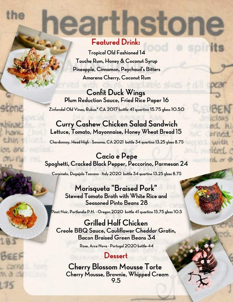 Hearthstone Bistro - Muskegon, MI menu_pic