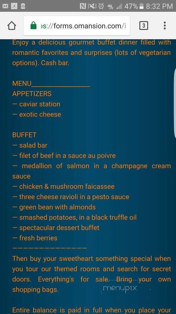 The Mansion on O Street - Washington, DC menu_pic