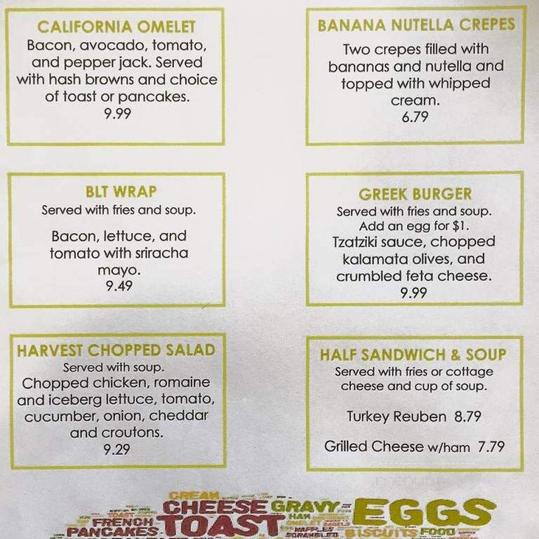 Harvest Pancake House & Grill - Westmont, IL menu_pic