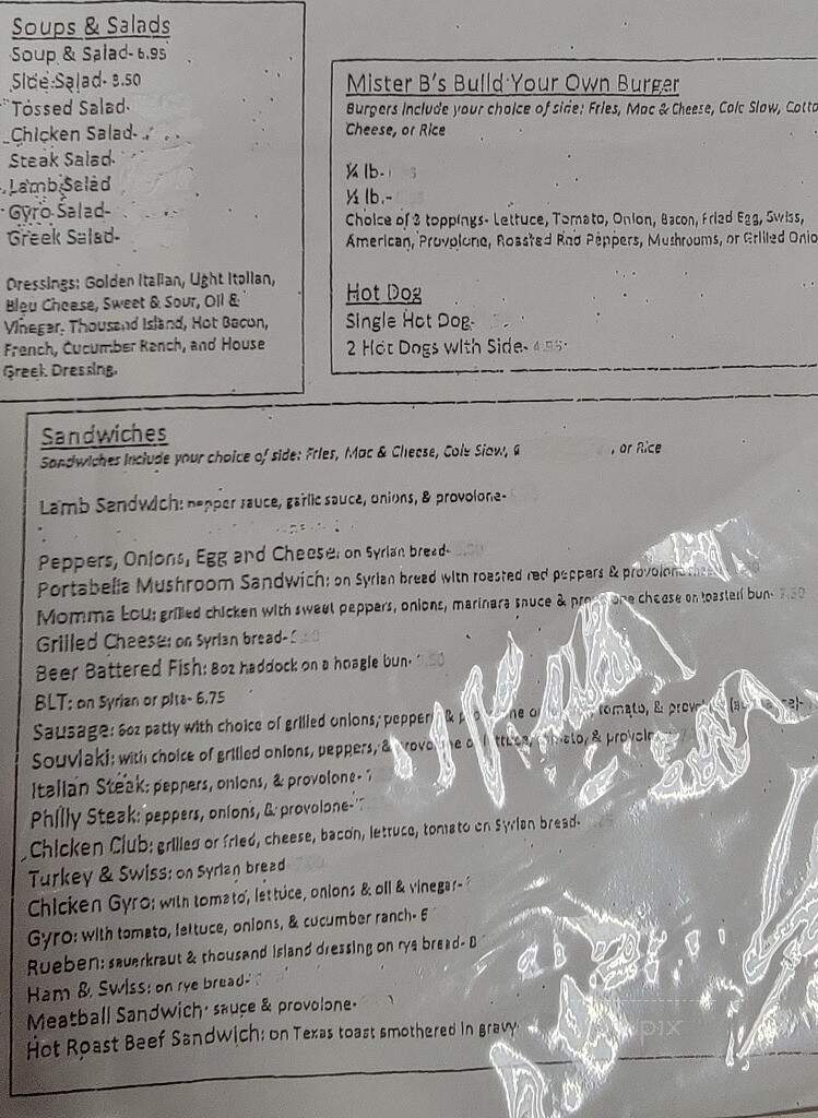 Mr B's - New Castle, PA menu_pic