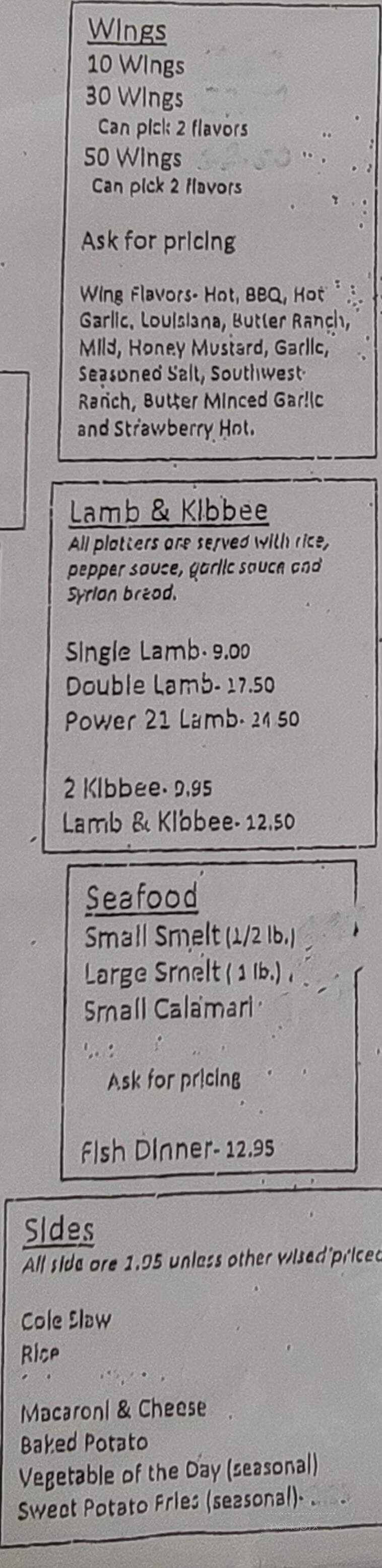 Mr B's - New Castle, PA menu_pic