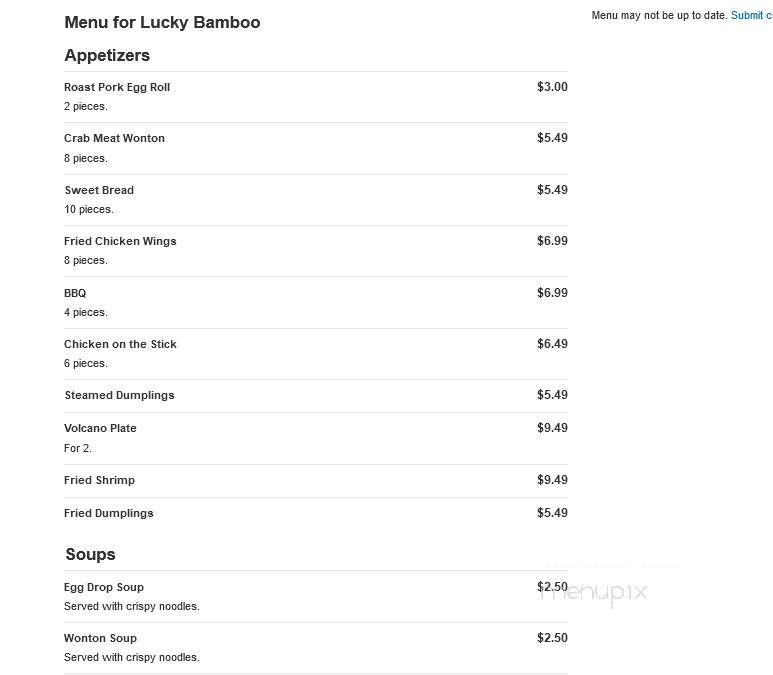 Lucky Bamboo - Columbia, TN menu_pic