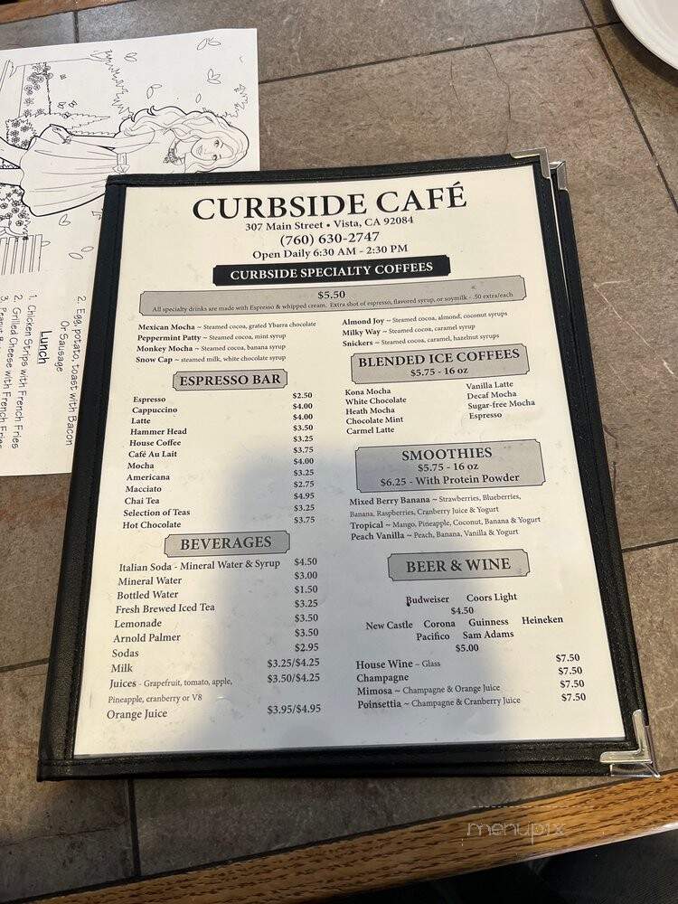 Curbside Cafe - Vista, CA menu_pic