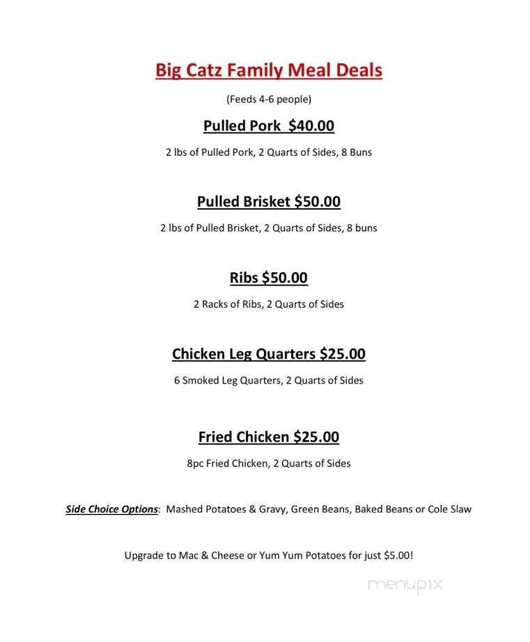Big Catz BBQ - Knoxville, IL menu_pic