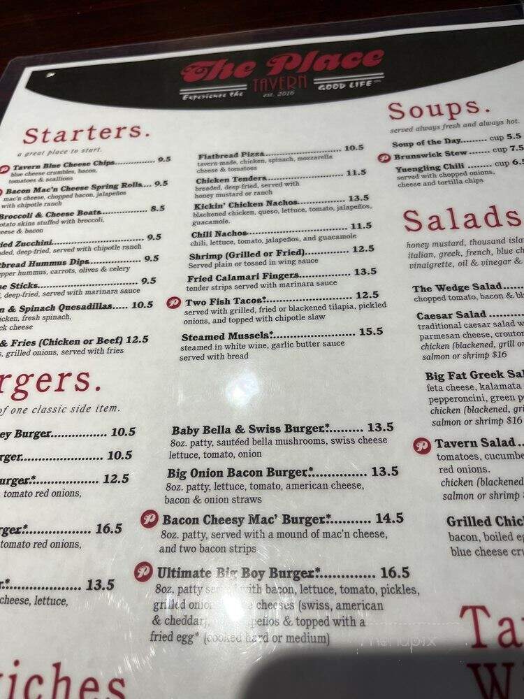 The Place Tavern - Hiram, GA menu_pic