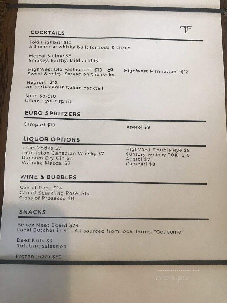 T. F. Brewing - Salt Lake City, UT menu_pic