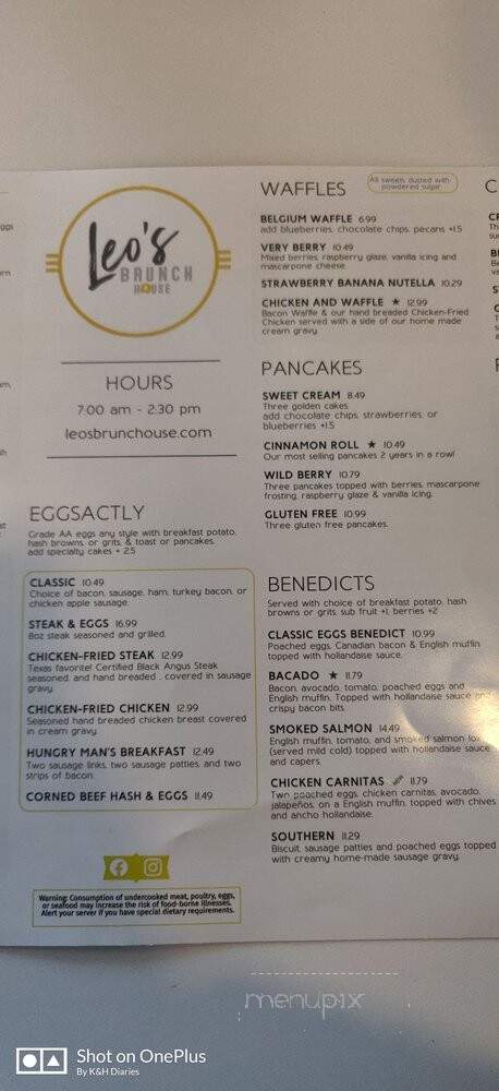 Leo's Brunch House - Carrollton, TX menu_pic