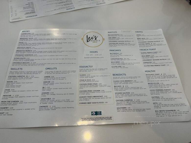 Leo's Brunch House - Carrollton, TX menu_pic