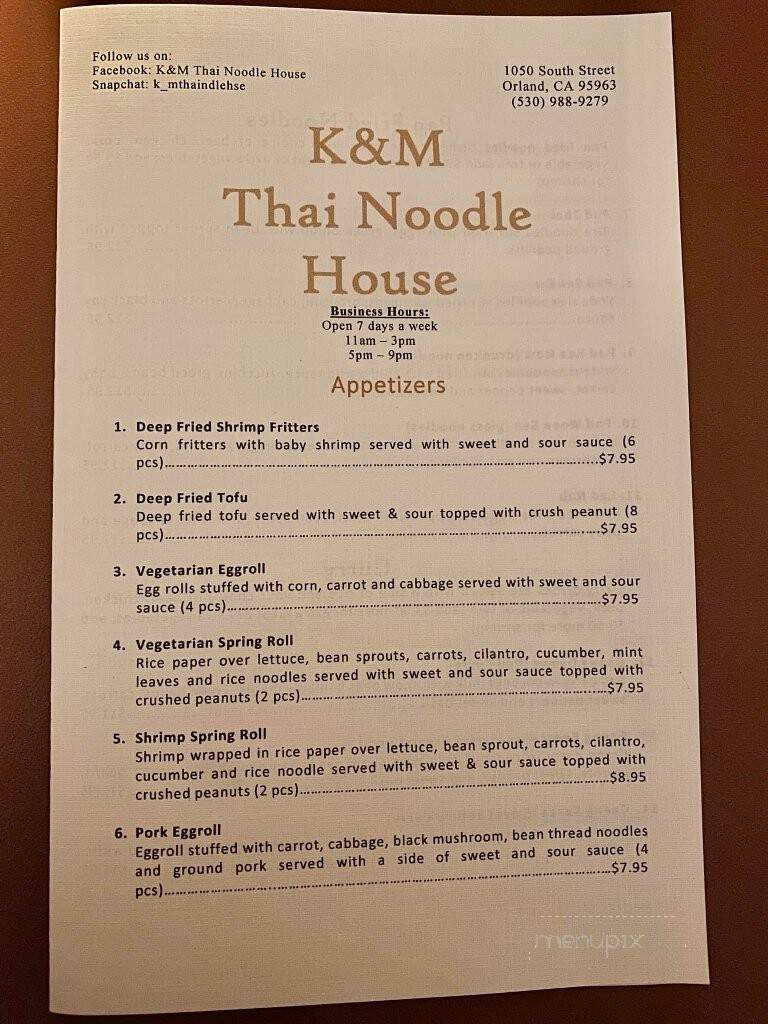 K&M Thai Noodle House - Orland, CA