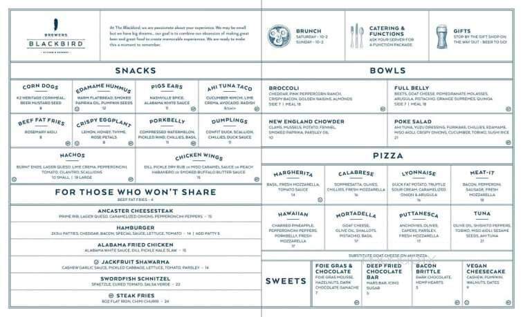 Brewers Blackbird Kitchen & Brewery - Ancaster, ON menu_pic