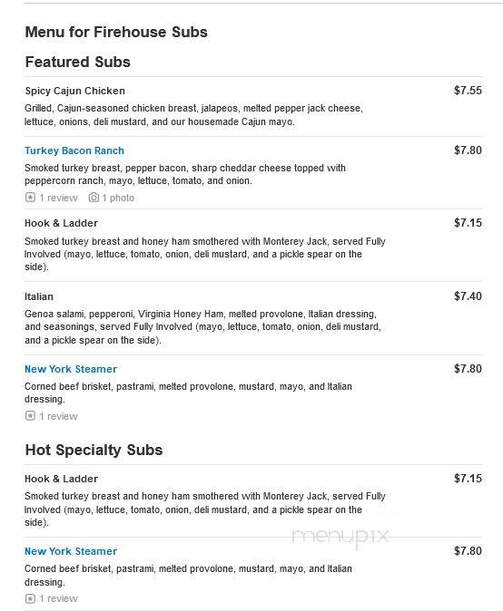 Firehouse Subs - Iowa City, IA menu_pic