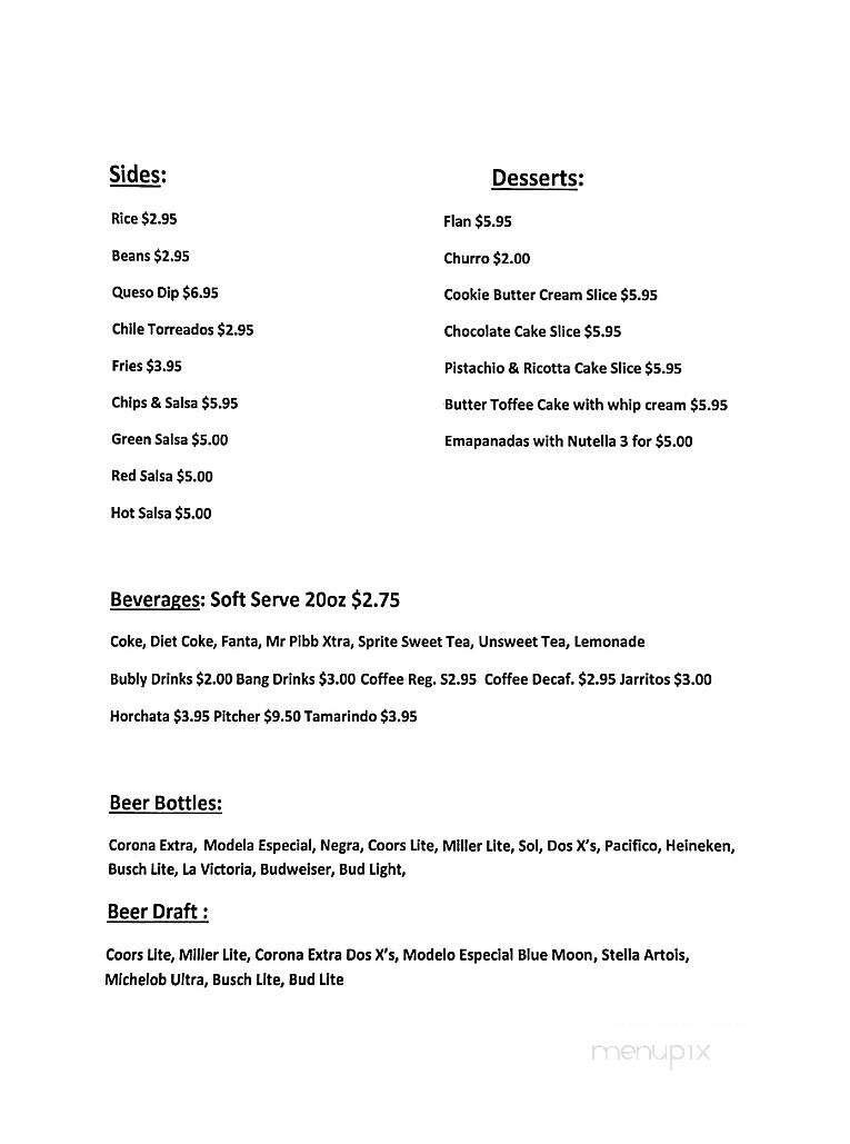 La Hacienda Cantina - Paxton, IL menu_pic