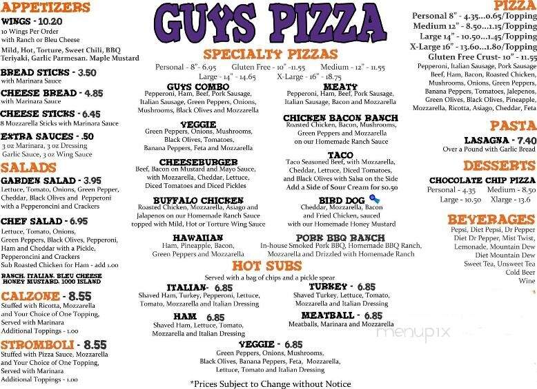 Guys Pizza 81 - Anderson, SC menu_pic