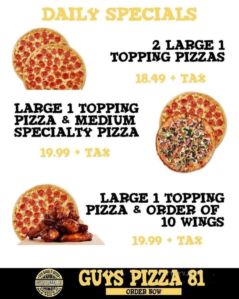 Guys Pizza 81 - Anderson, SC menu_pic