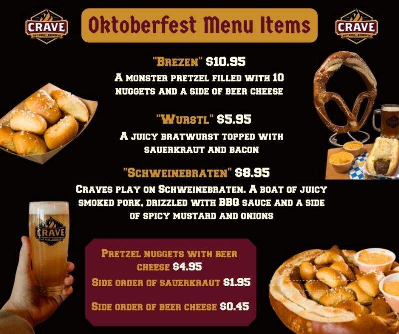 Crave Hot Dogs & BBQ - Concord, NC menu_pic