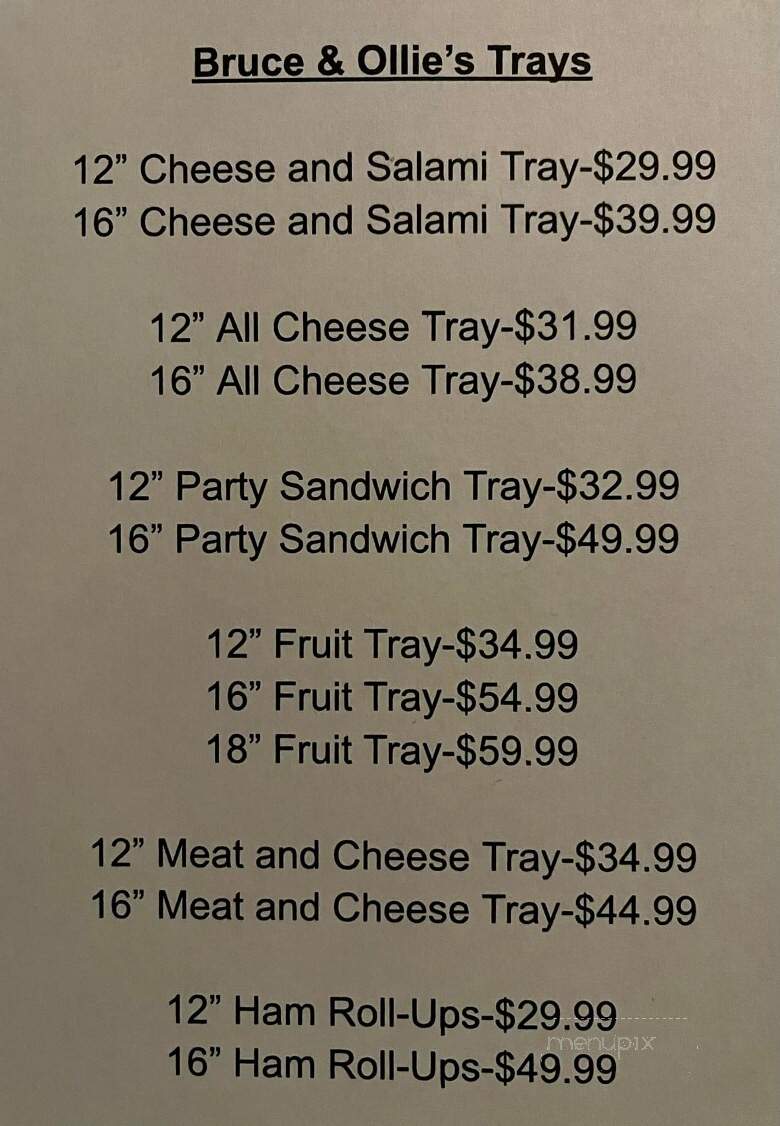 Bruce and Ollie's - North Utica, IL menu_pic