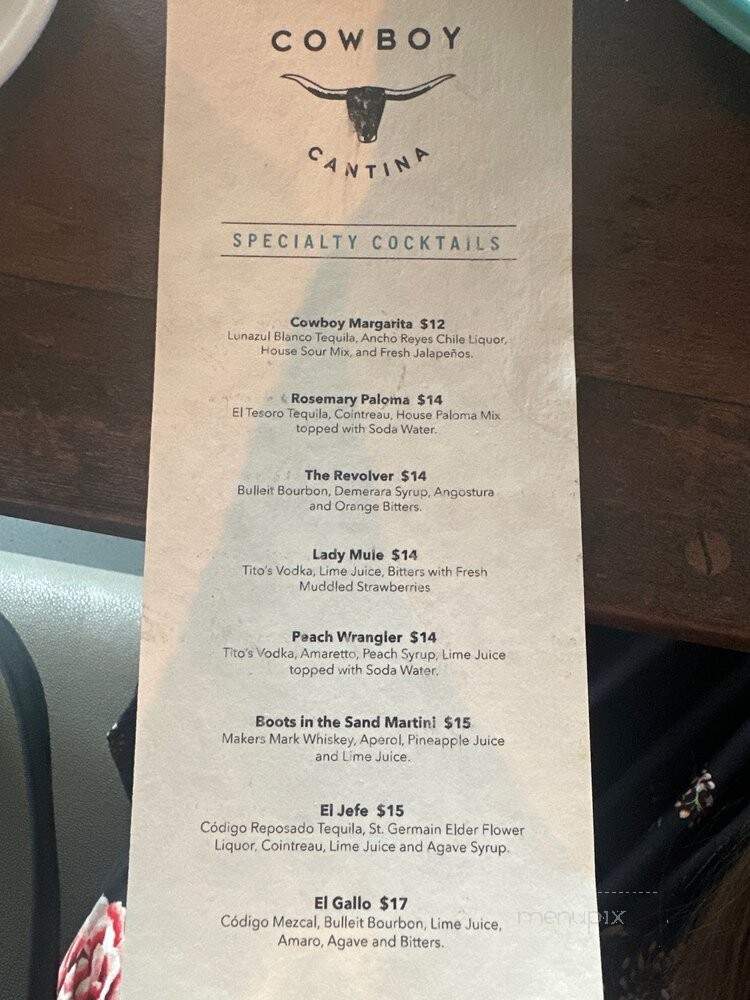 Cowboy Cantina - Palm Desert, CA menu_pic