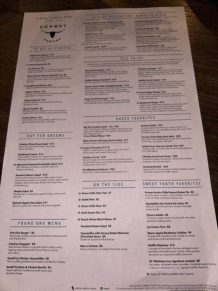 Cowboy Cantina - Palm Desert, CA menu_pic