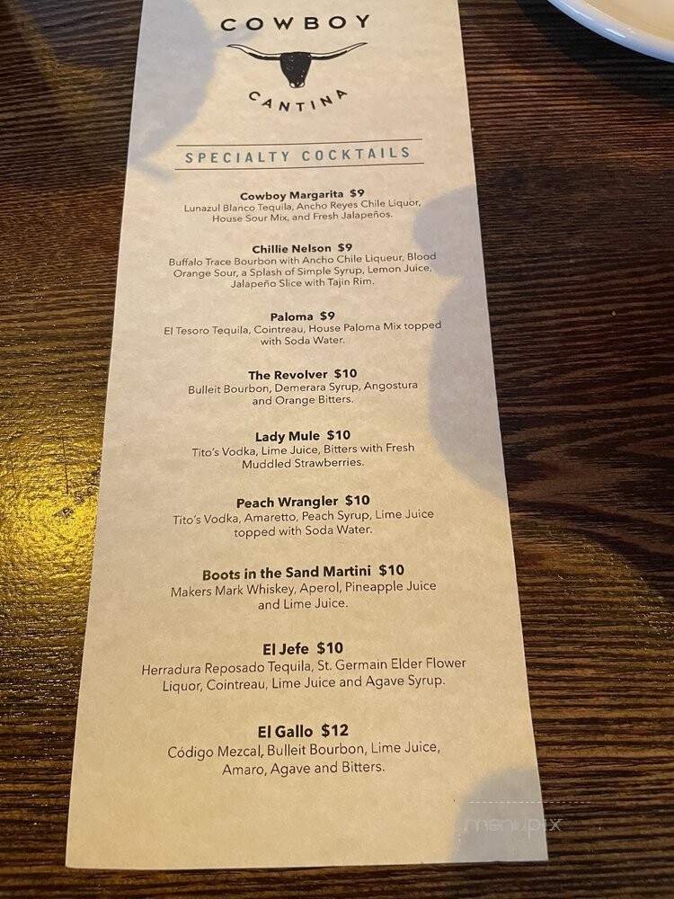 Cowboy Cantina - Palm Desert, CA menu_pic