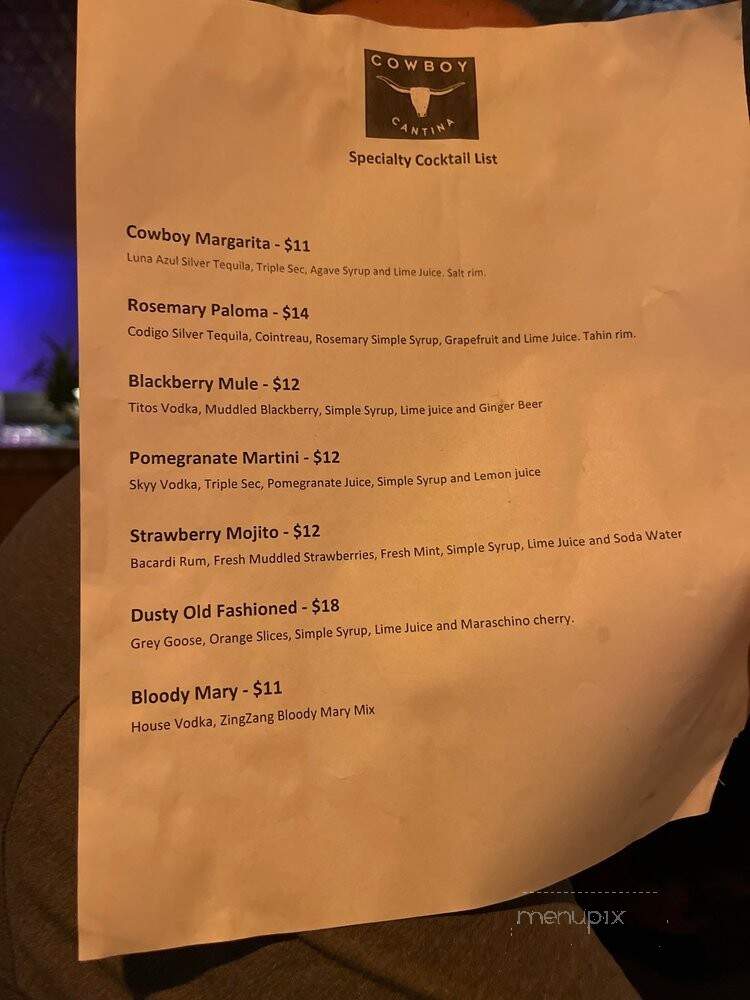 Cowboy Cantina - Palm Desert, CA menu_pic