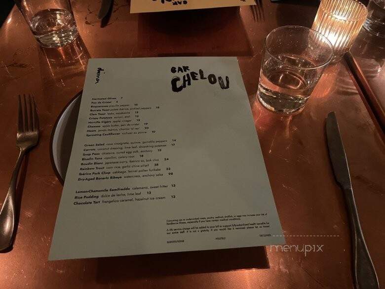 Bar Chelou - Pasadena, CA menu_pic