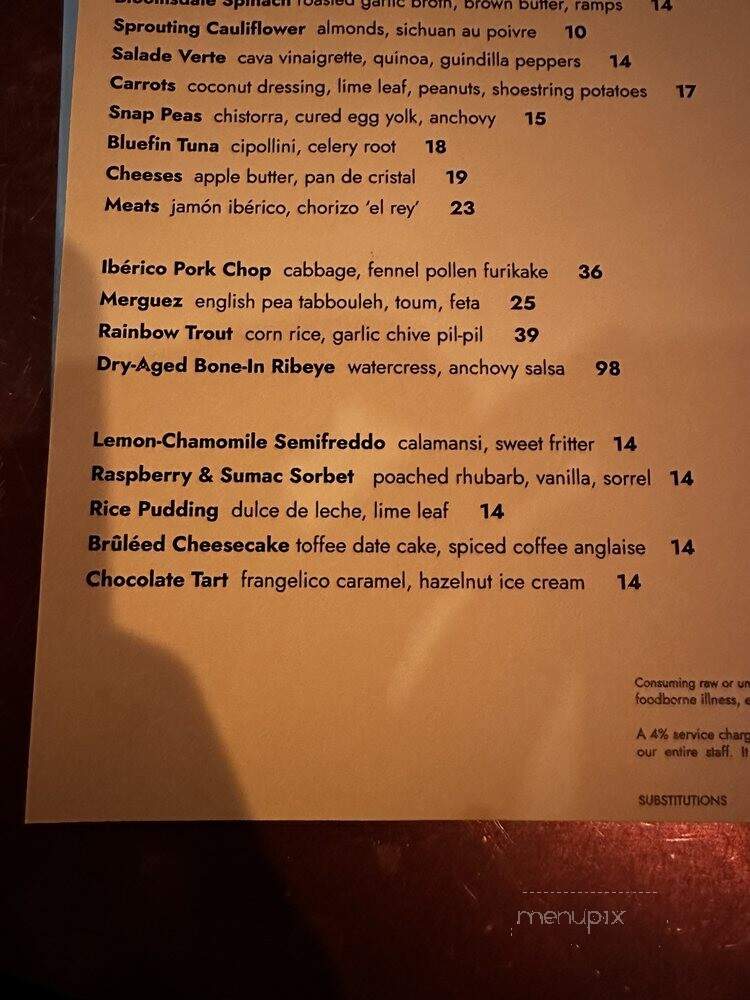 Bar Chelou - Pasadena, CA menu_pic