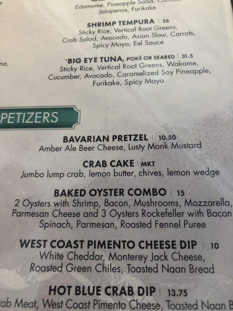 Poseidon Coastal Cuisine & Rooftop Bar - Hilton Head Island, SC menu_pic
