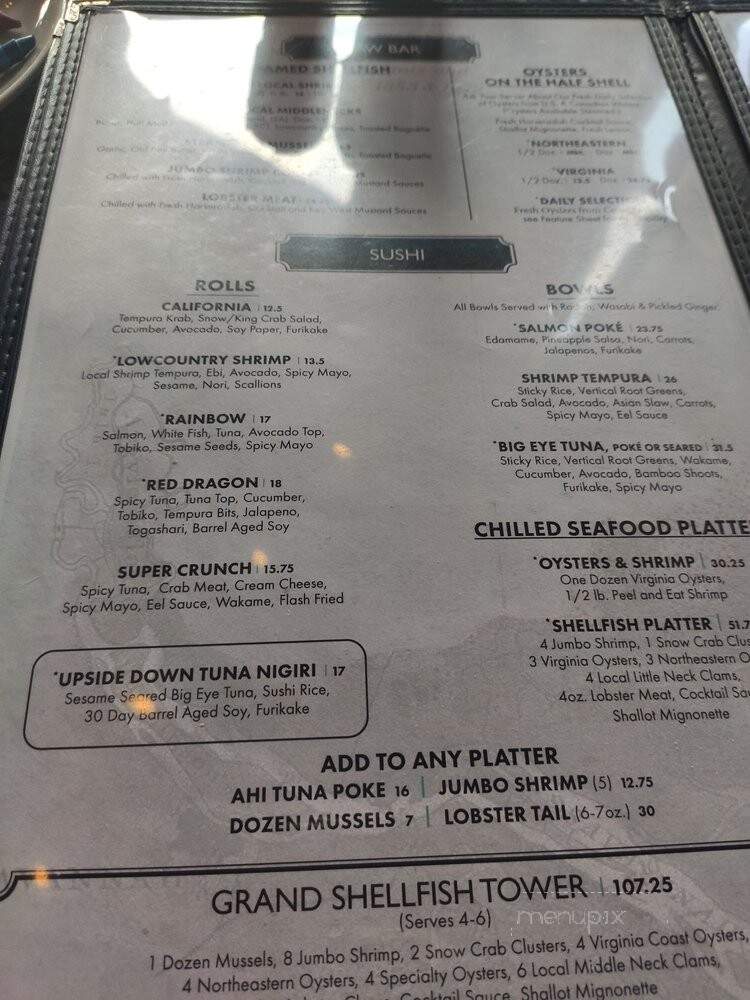 Poseidon Coastal Cuisine & Rooftop Bar - Hilton Head Island, SC menu_pic