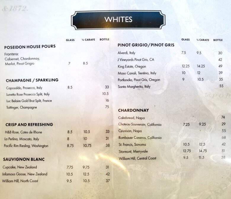 Poseidon Coastal Cuisine & Rooftop Bar - Hilton Head Island, SC menu_pic
