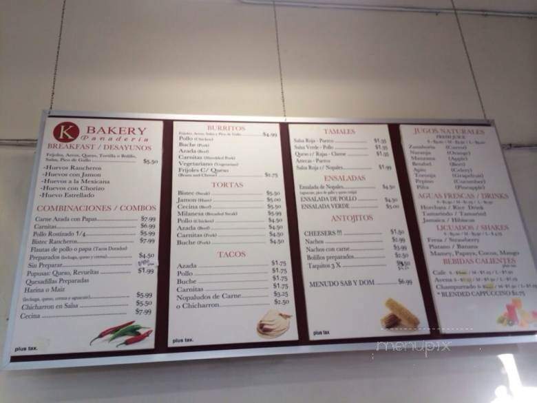 K Bakery - Los Angeles, CA menu_pic