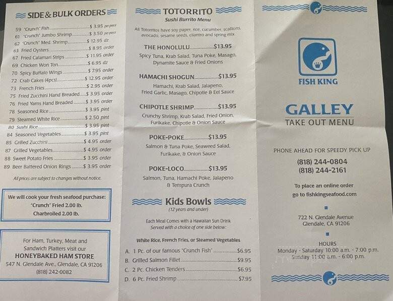 Fish King - Glendale, CA menu_pic