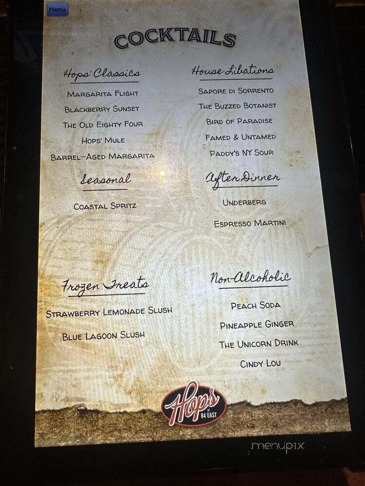 Hops at 84 East - Holland, MI menu_pic