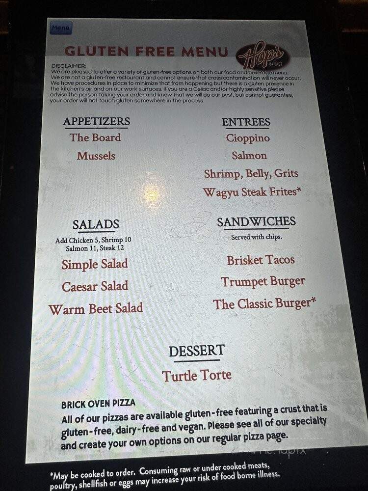 Hops at 84 East - Holland, MI menu_pic