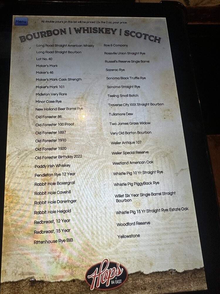 Hops at 84 East - Holland, MI menu_pic