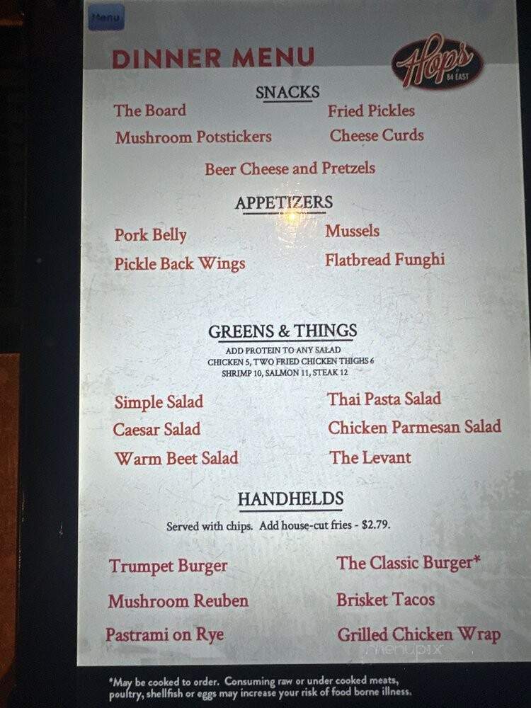 Hops at 84 East - Holland, MI menu_pic