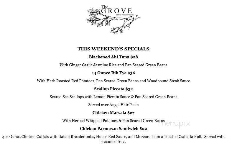 Woodbound Inn - Rindge, NH menu_pic