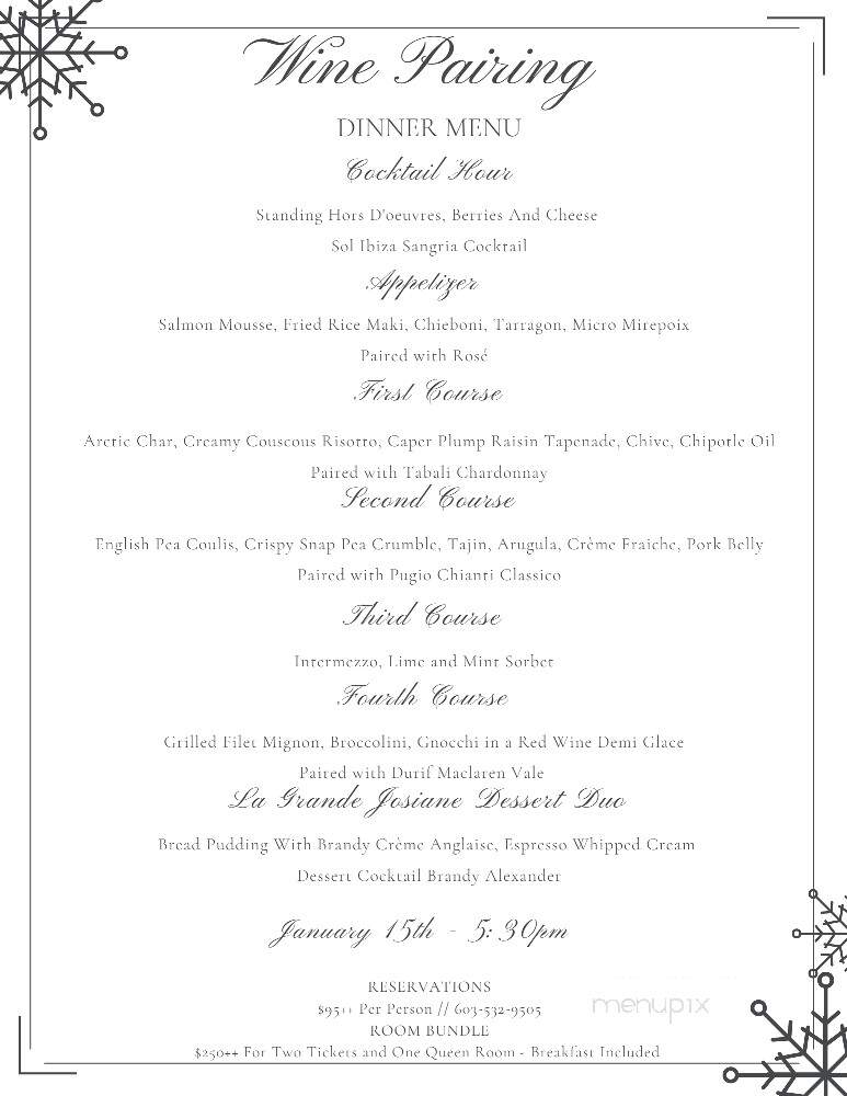 Woodbound Inn - Rindge, NH menu_pic