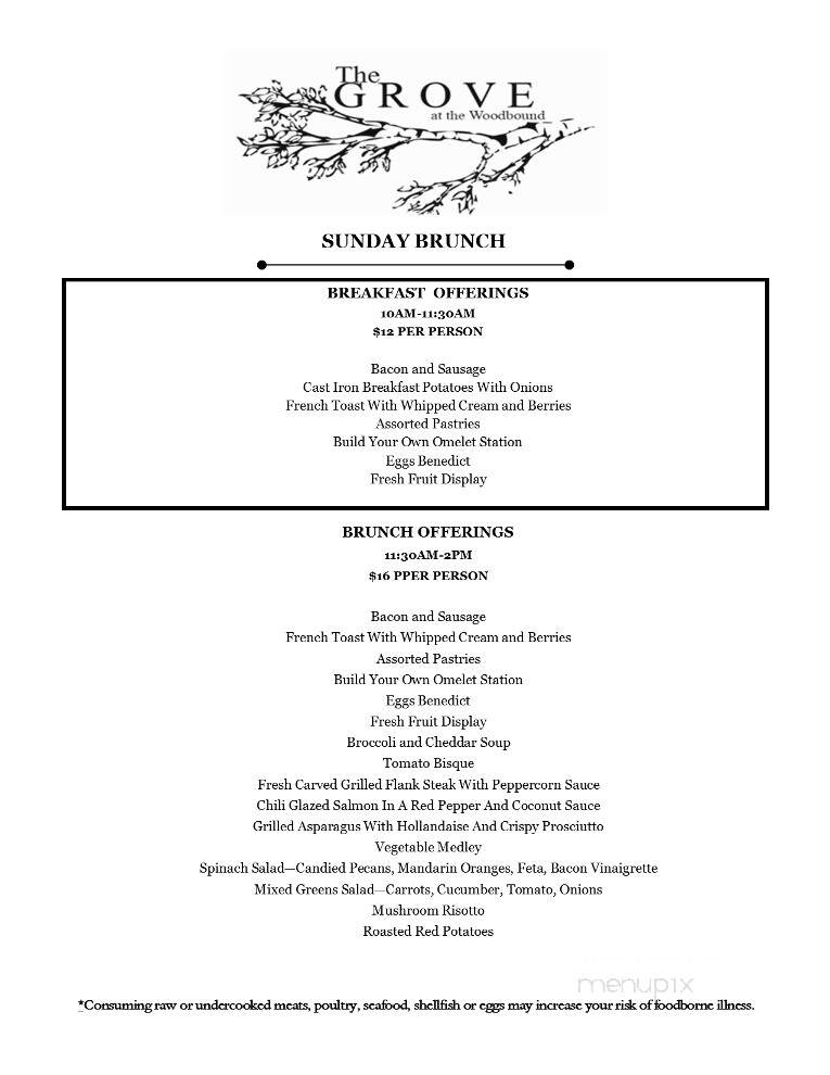 Woodbound Inn - Rindge, NH menu_pic