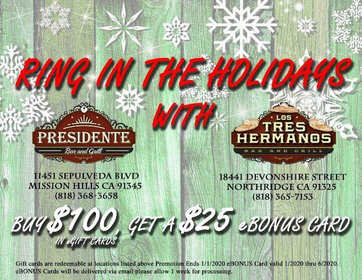 Presidente Mexican Restaurant - Mission Hills, CA menu_pic