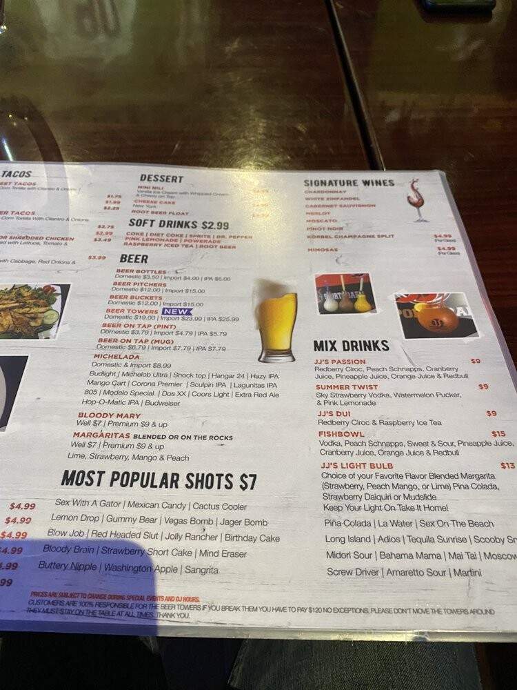 JJ's Sports Bar - Highland, CA menu_pic