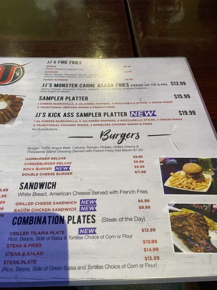 JJ's Sports Bar - Highland, CA menu_pic