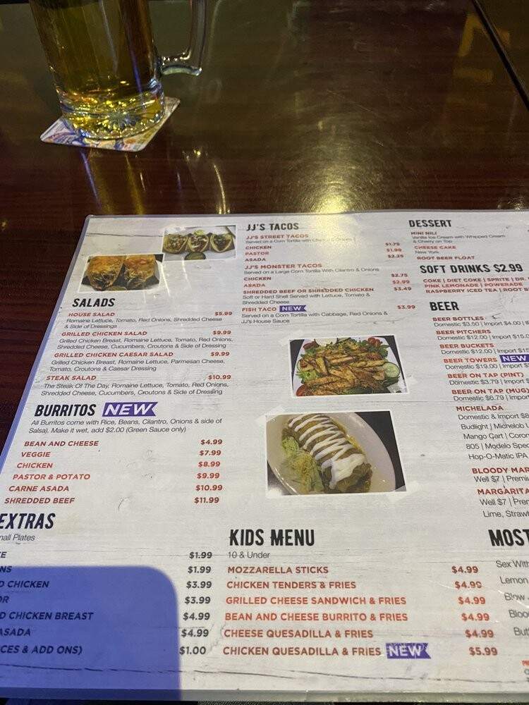 JJ's Sports Bar - Highland, CA menu_pic