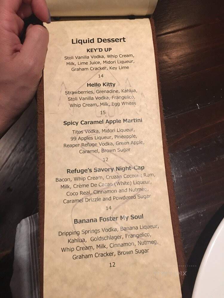 The Refuge Steakhouse & Bourbon Bar - The Woodlands, TX menu_pic