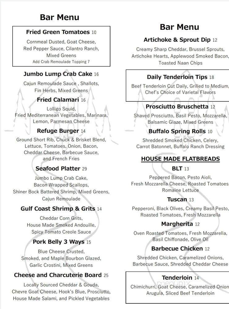 The Refuge Steakhouse & Bourbon Bar - The Woodlands, TX menu_pic