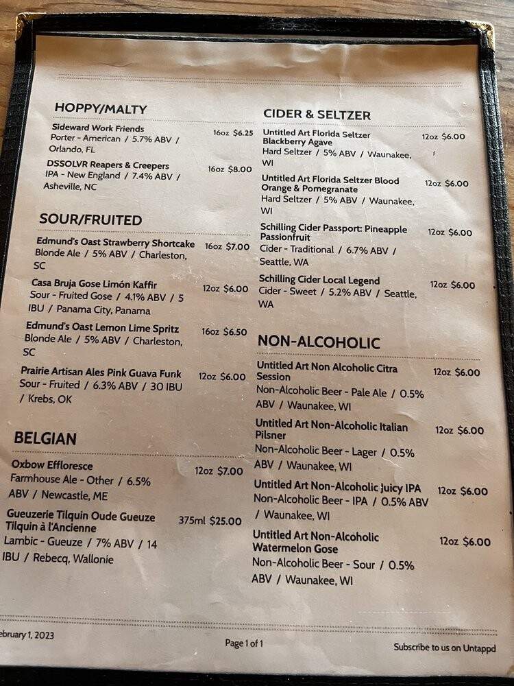 Red Pig Brewery - Holly Hill, FL menu_pic