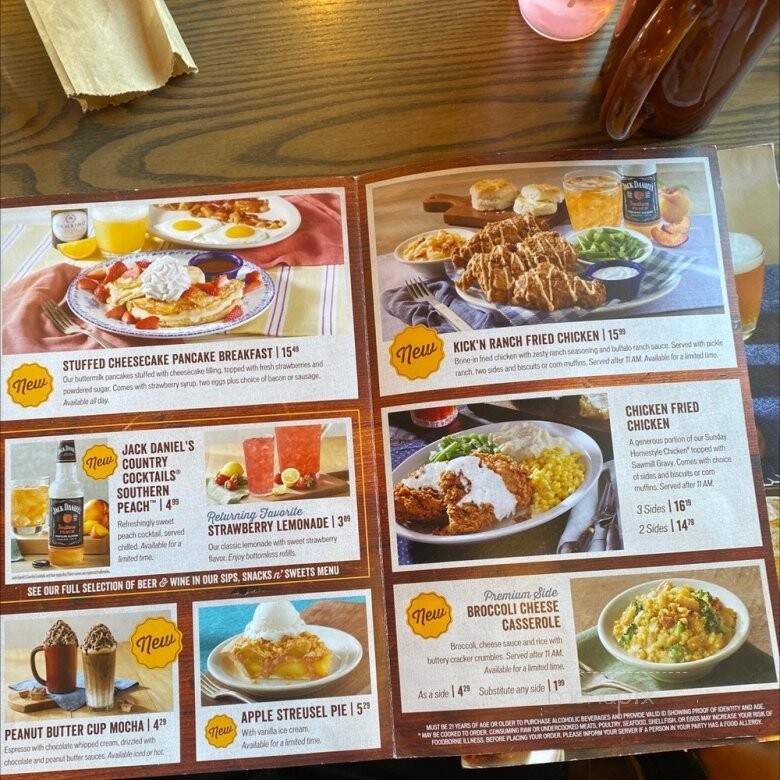 Cracker Barrel - Rialto, CA menu_pic