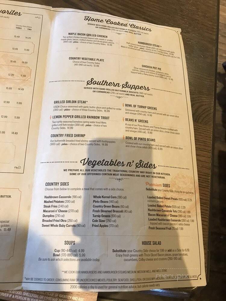Cracker Barrel - Rialto, CA menu_pic