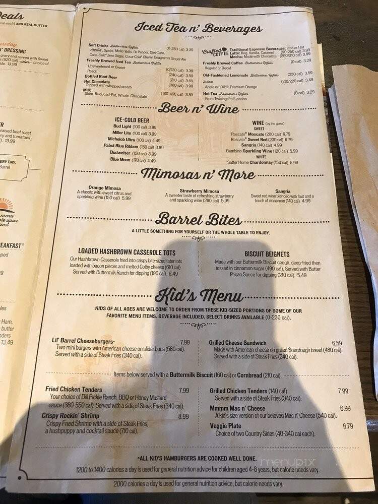 Cracker Barrel - Rialto, CA menu_pic