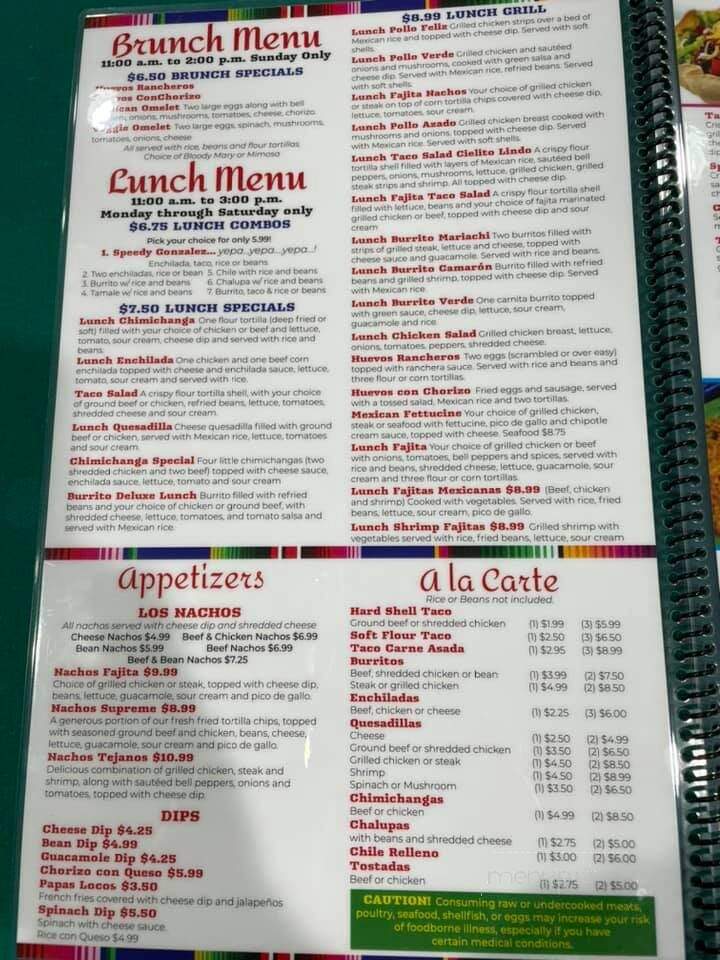 Cielto Lindo Mexican Restaurant - Lake View, IA menu_pic