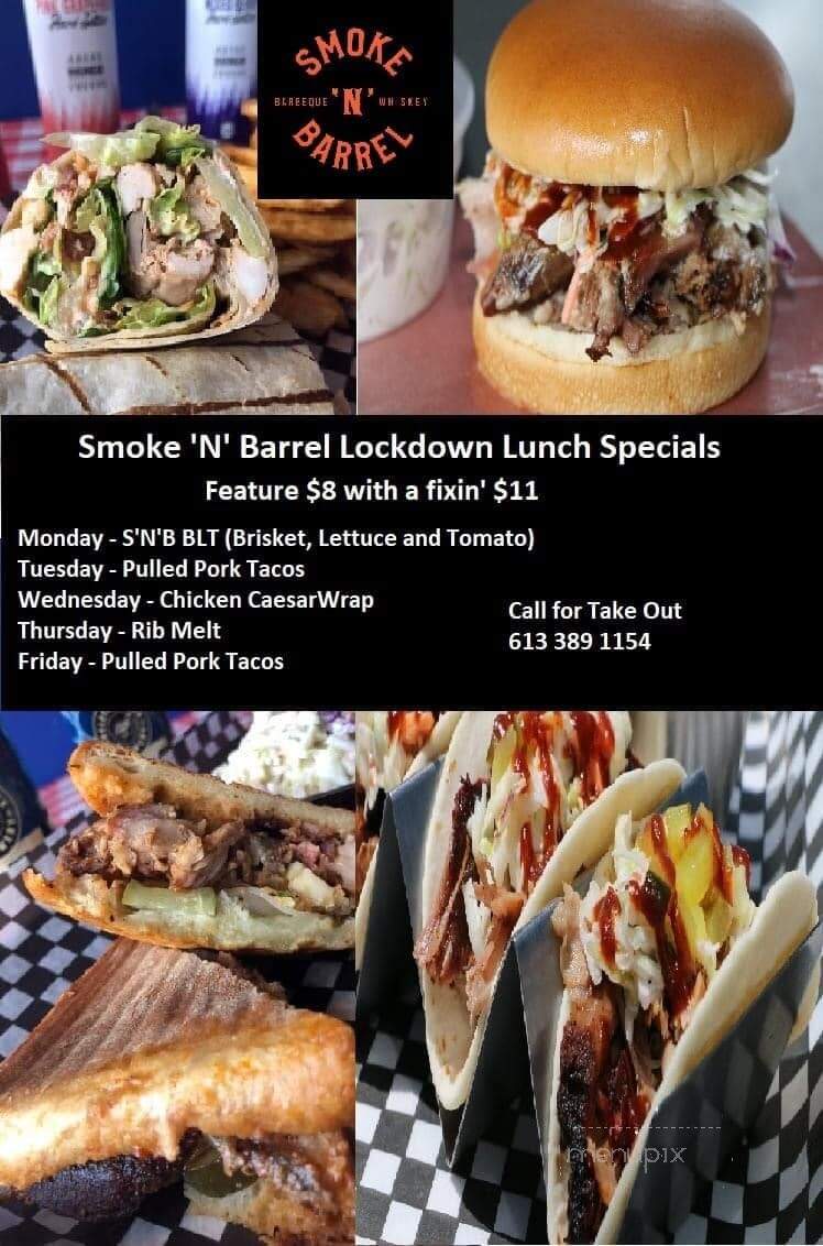 Smoke 'N' Barrel - Kingston, ON menu_pic
